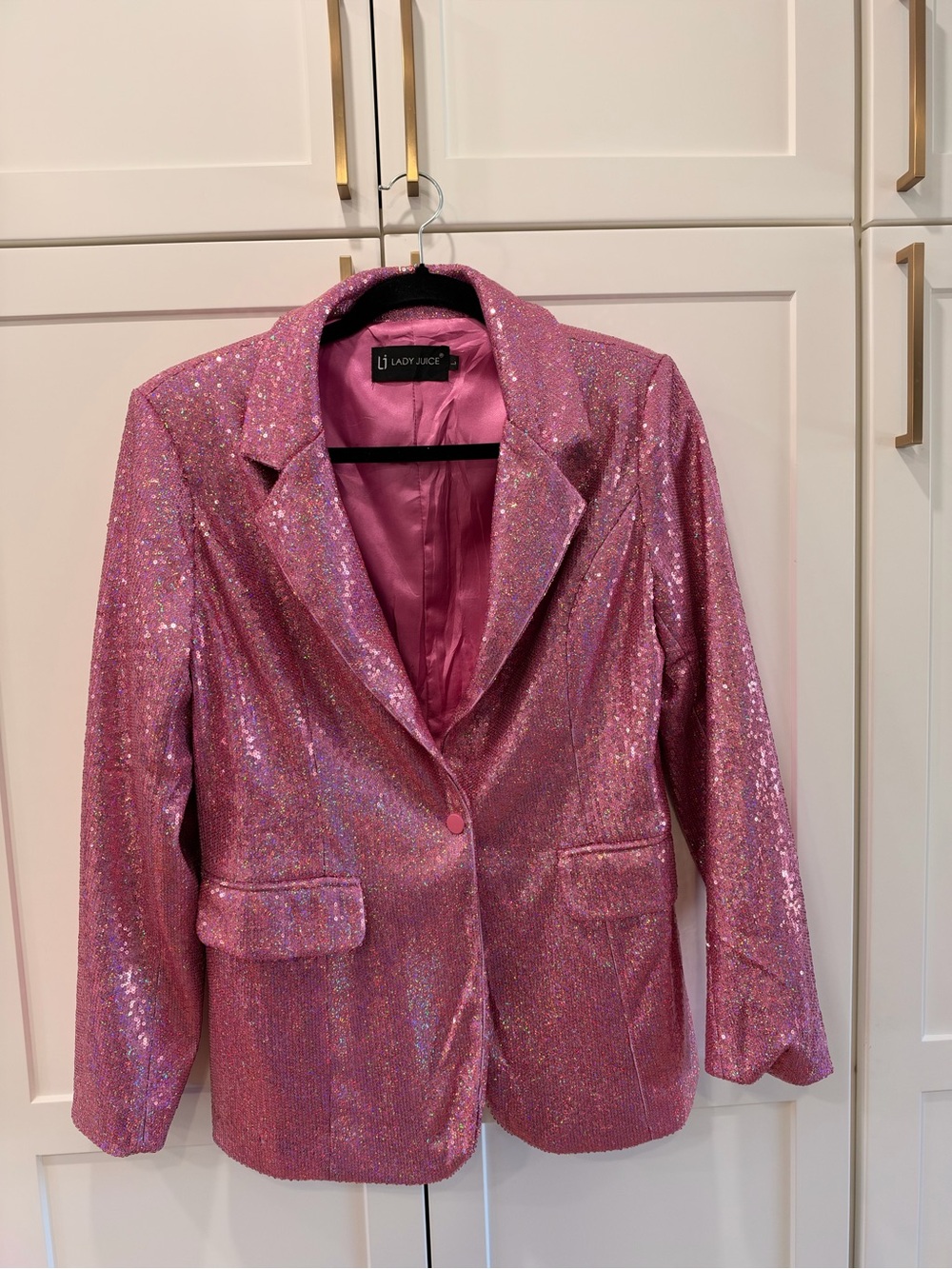 Pink Sequin Blazer Jacket